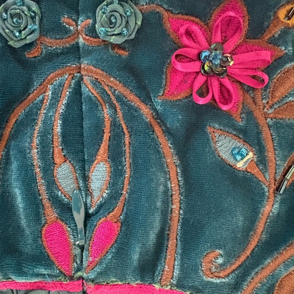 Teal Velvet Embroidered Skirt – NWT– Perfect for Halloween Costumes & Fantasy - Picture 8 of 10